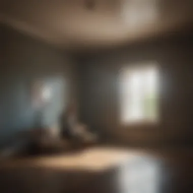 Isolation in the Shadow of Hopelessness A solitary figure in a dimly lit room reflecting brooding thoughts
