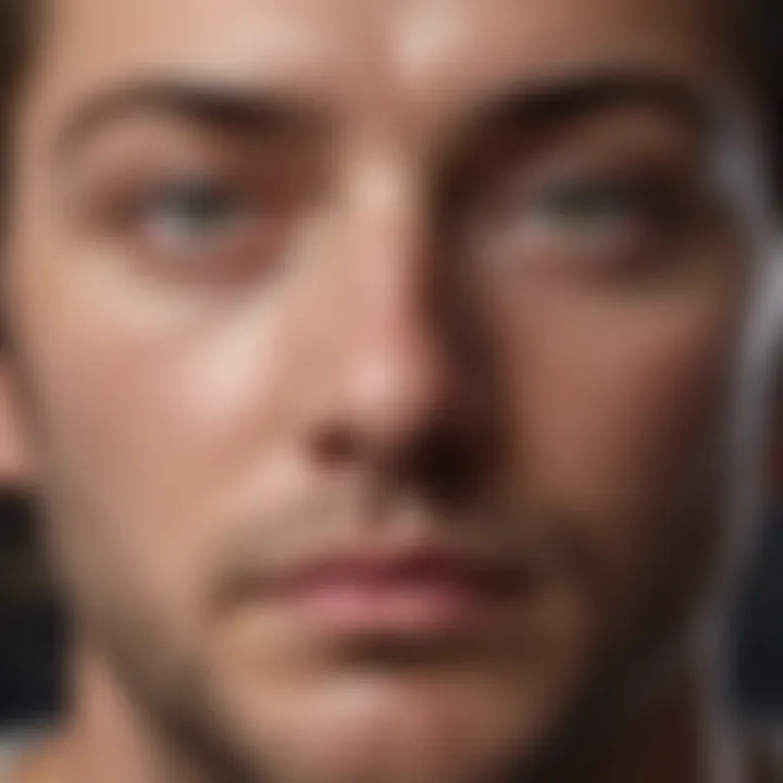 A close-up of a tranquil face in deep meditation, showcasing inner peace and emotional clarity.
