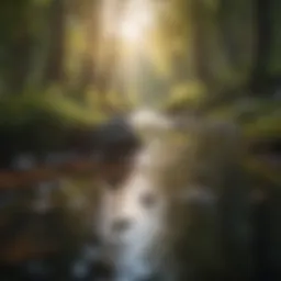 A serene landscape promoting mindfulness and tranquility