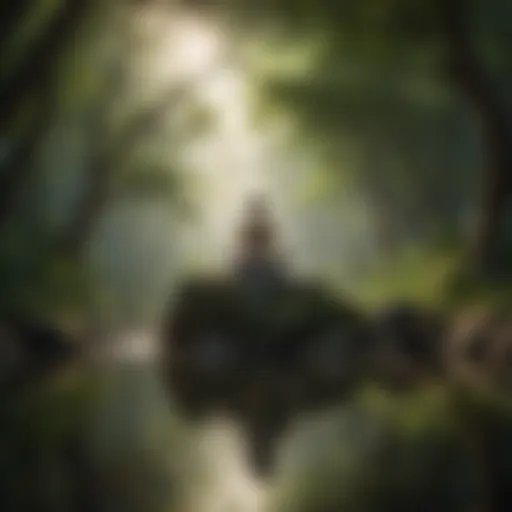 Tranquil nature scene promoting relaxation and focus