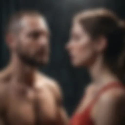 Abstract representation of anxiety in relationships
