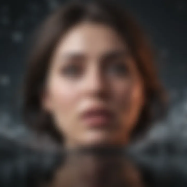 Conceptual illustration of emotional turmoil