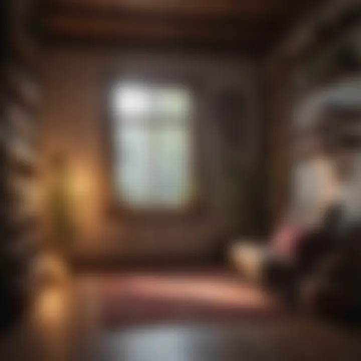 A cozy reading nook with meditation resources