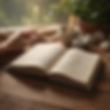 Words of Wisdom: The Essence of Meditation An open book with meditative passages