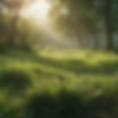 Lush Green Meadow Lush green meadow with birds chirping in the background