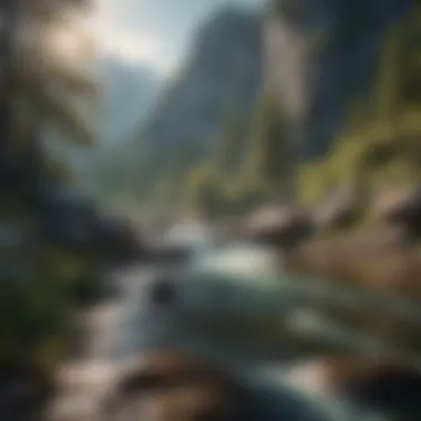 Tranquil Mountain Scenery Tranquil mountain scenery with a peaceful river