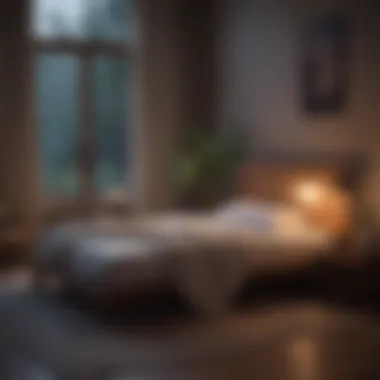A tranquil night scene symbolizing enhanced sleep through meditation
