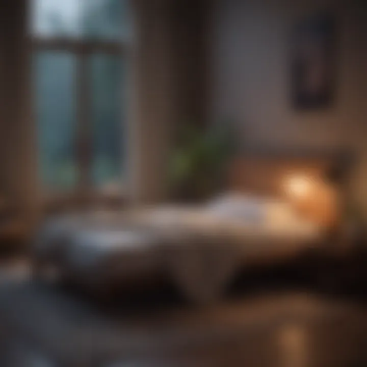 A tranquil night scene symbolizing enhanced sleep through meditation