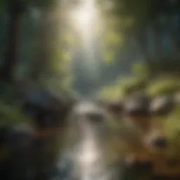 Serene landscape promoting mindfulness