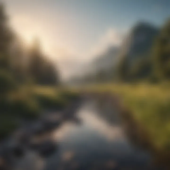 A peaceful landscape showcasing the tranquility that happiness can bring.
