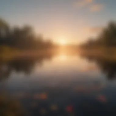 Serenity and New Beginnings A serene sunrise over a calm lake symbolizing new beginnings and happiness.