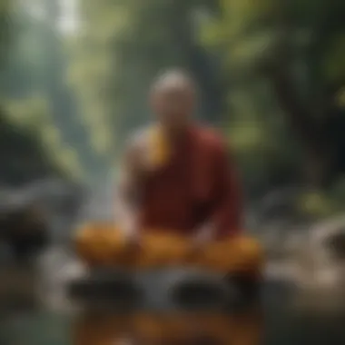 Tranquility and Mindfulness A serene landscape representing tranquility and mindfulness