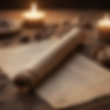 Wisdom Through Ages An ancient scroll showcasing profound wisdom