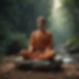 Person meditating in a serene environment