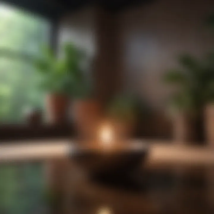 Close-up of a serene meditation space