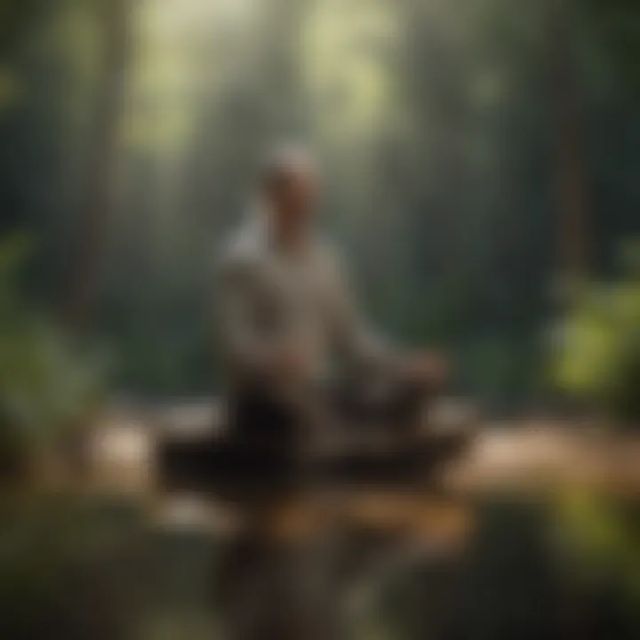 An individual enjoying a mindful listening experience