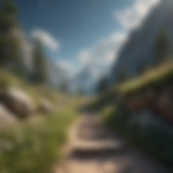 A peaceful mountain landscape representing tranquility and mindfulness