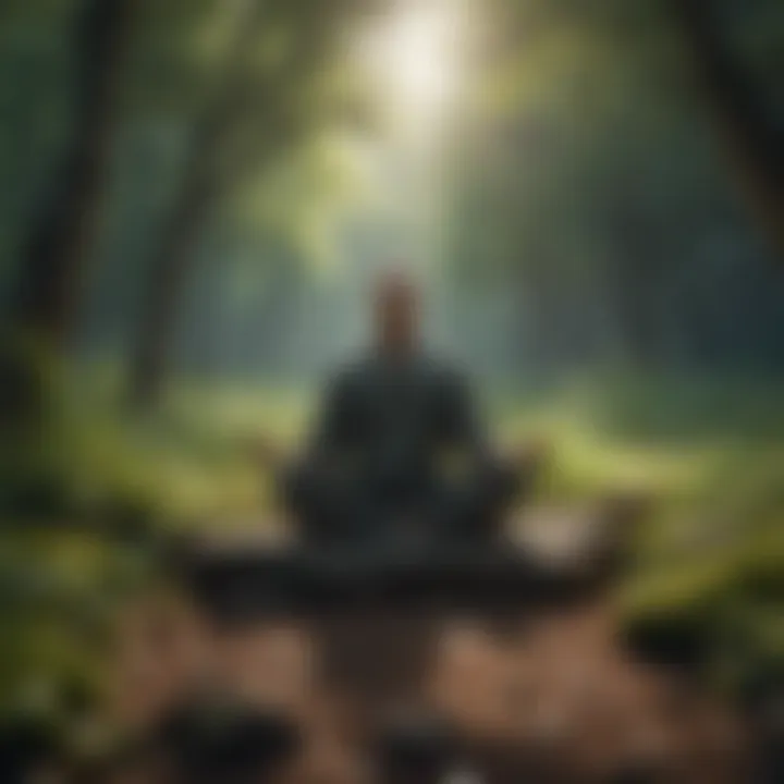 A person meditating in nature, illustrating the practice of mindfulness.