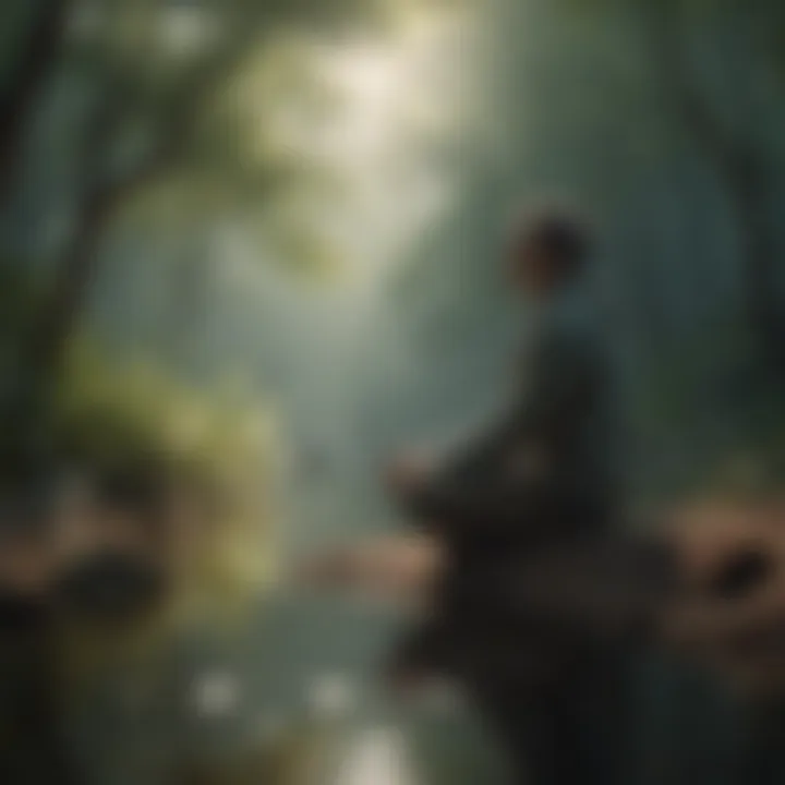 A person reflecting thoughtfully in a tranquil setting
