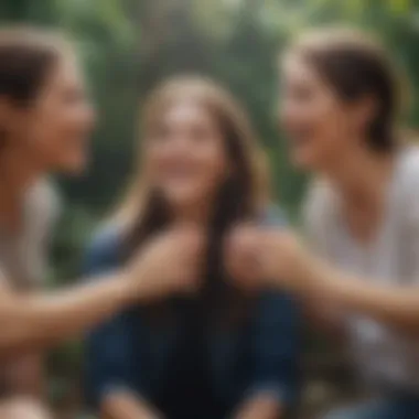 A group of friends enjoying a joyful moment together outdoors.