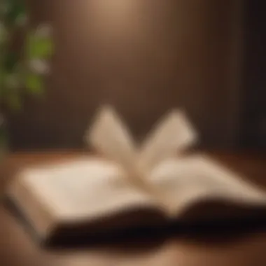 An open book with highlighted quotes symbolizing knowledge and discovery