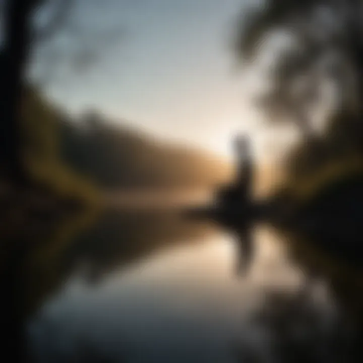 A silhouette of a person contemplating in nature, illustrating self-discovery