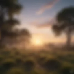 A serene landscape at dawn, representing new beginnings and gratitude.