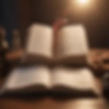 Wisdom in Written Words An open book with inspiring quotes on self-worth