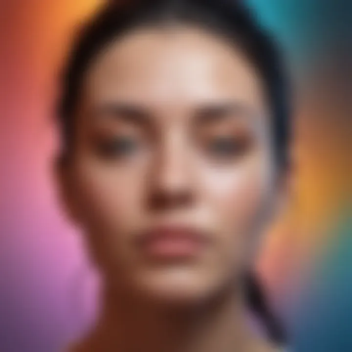 An abstract representation of a mind in a meditative state with vibrant colors