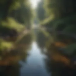 A serene landscape illustrating tranquility and reflection