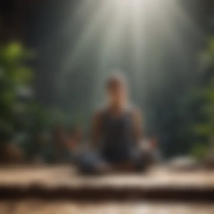 A busy individual finding time for meditation in daily life
