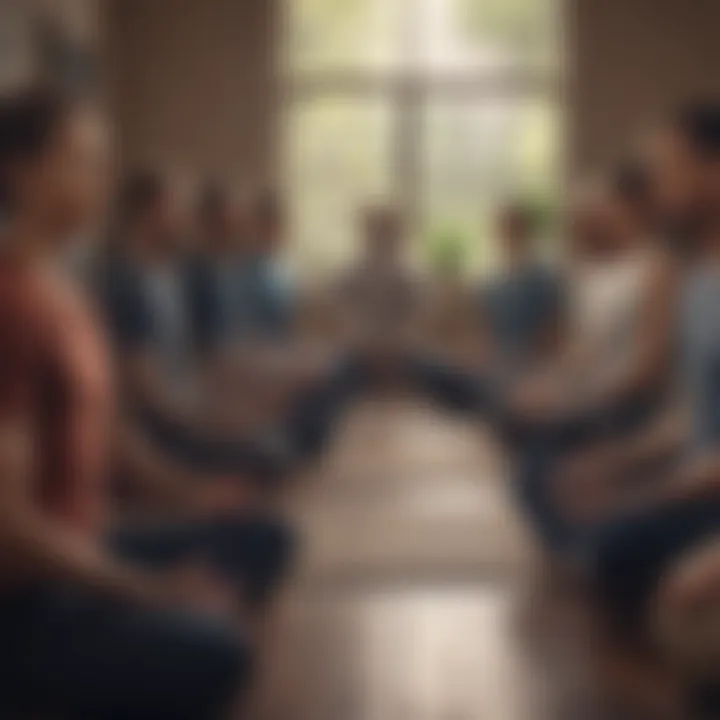 Group meditation session emphasizing community