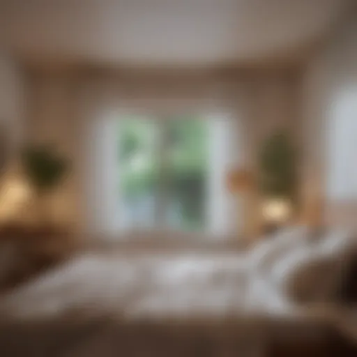 A serene bedroom environment promoting relaxation and sleep.