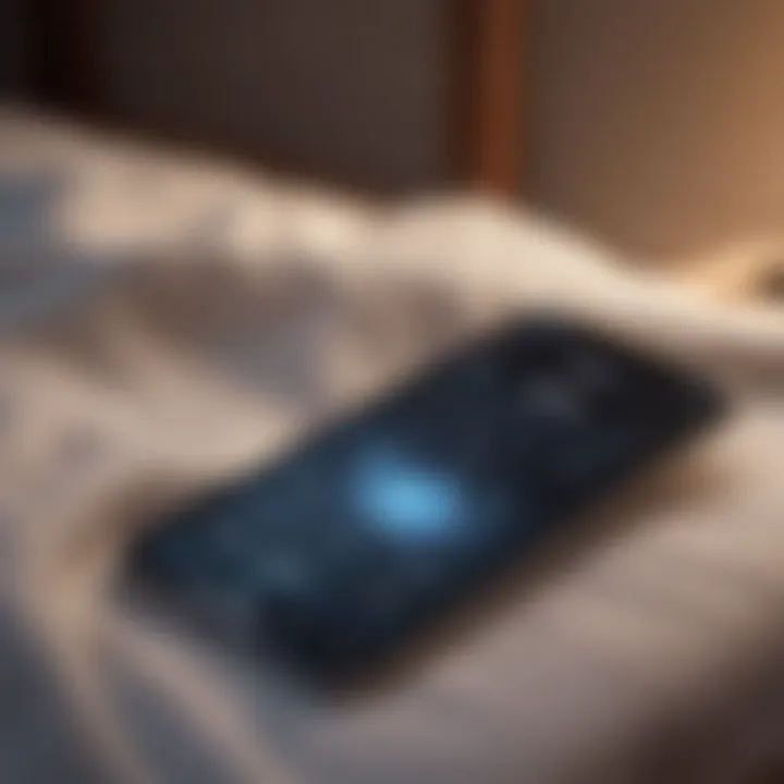 Close-up of a smartphone displaying a sleep app interface.