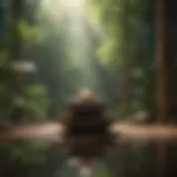Tranquil meditation space with calming elements