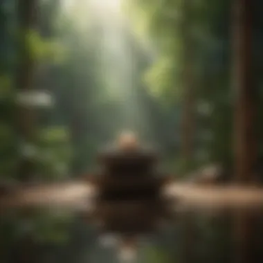 Tranquil meditation space with calming elements