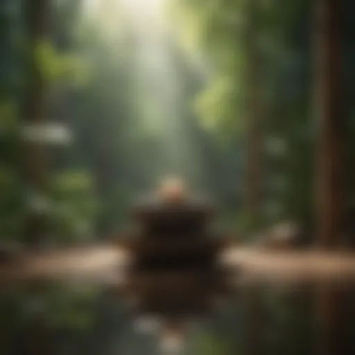 Tranquil meditation space with calming elements