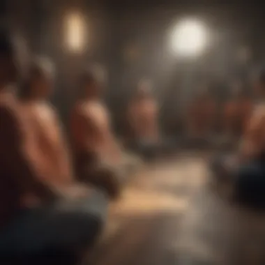 Unity in Mindfulness Practice Diverse group of individuals participating in a meditation workshop