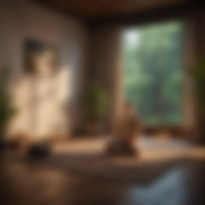 Meditation space with calming decor