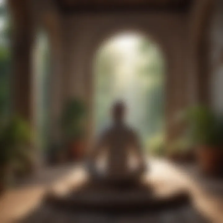 A tranquil meditation scene in a quiet space