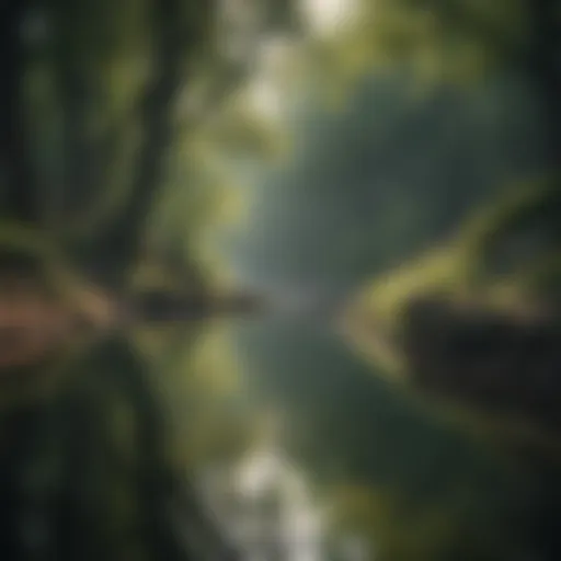 A serene landscape depicting solitude and reflection