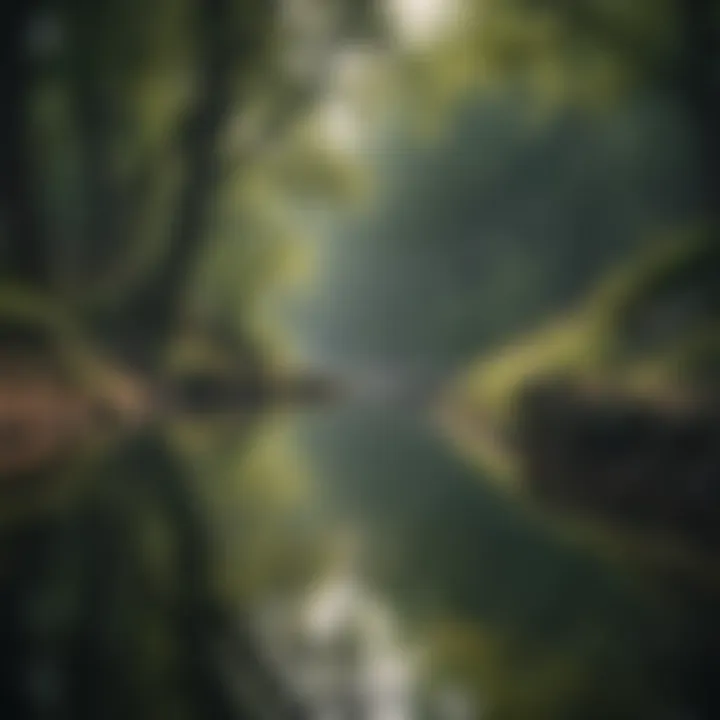 A serene landscape depicting solitude and reflection