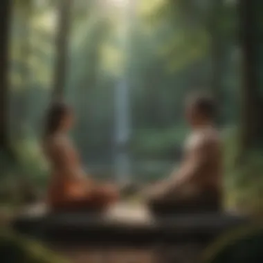 Natureās Embrace: Meditating Together Couples practicing meditation together in nature