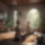 Serene indoor space for partner meditation