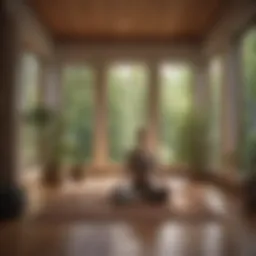 Tranquil meditation space within a Vipassana center