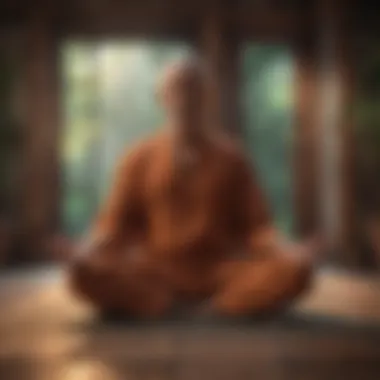 Experiencing Meditation with Technology Person meditating with a mobile device
