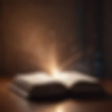 Illumination of Insights An open book with light emanating from it, illustrating insights gained through introspection
