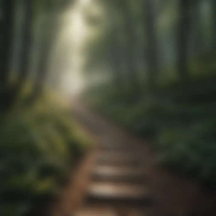 A winding path through a forest, symbolizing the journey of personal transformation