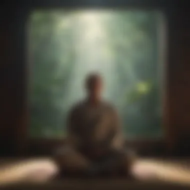 Finding Peace: The Art of Meditation A person meditating in a tranquil setting with soft lighting
