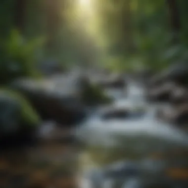 Nature's Serenity Enhancing Inner Peace Nature scene with flowing water
